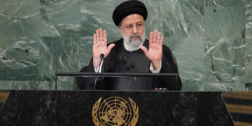 El presidente iraní Seyyed Ebrahim Raisi en su discurso ante la Asamblea General de las Naciones Unidas el 21 de septiembre del 2022. Foto: AP/Mary Altaffer