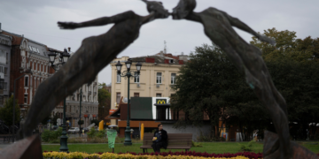 Plaza de Járkiv, Ucrania, el martes 20 de septiembre de 2022.  Foto: AP/Leo Correa)
