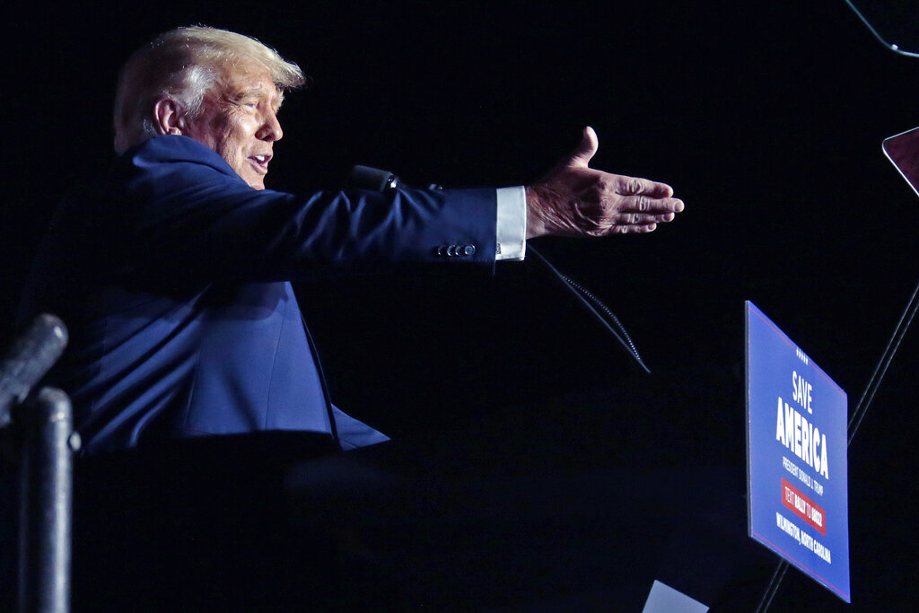 El expresidente Donald Trump en un evento en Wilmington, Carolina del Norte, el 23 de septiembre del 2022. Foto: AP/Chris Seward
