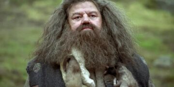 Robbie Coltrane en su papel de Hagrid en Harry Potter.