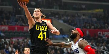 El jugador del Jazz de Utah Kelly Olynyk. Foto: Mark J. Terrill | AP