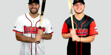 Francisco del Valle y Juan Montero, de los Leones de Ponce. (Fotos suministradas)