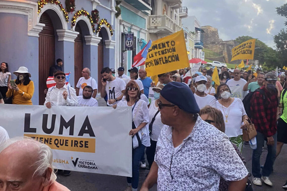 Protesta contra LUMA Energy en San Juan. (Foto: Pedro Rafael Ortiz / Facebook)