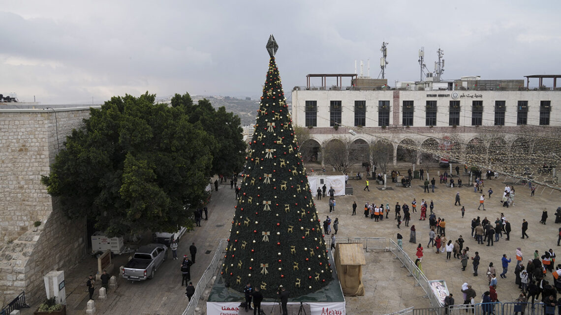 Plaza Manger, adyacente a la Iglesia de la Natividad, donde según la tradición cristiana nación Jesucristo, en Belén.(Foto: Mahmoud Illean / AP)