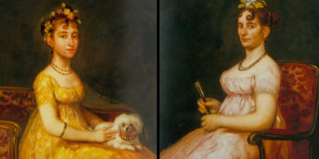Retratos en óleo sobre lienzo de María Vicenta Barruso Valdés y Leonora Antonia Valdés de Barruso, por Francisco de Goya. (Fotos: https://fundaciongoyaenaragon.es)