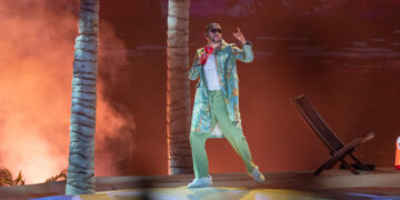 Bad Bunny en su concierto en el Estadio Azteca de la Ciudad de México. (Foto: EFE / Isaac Esquivel)
