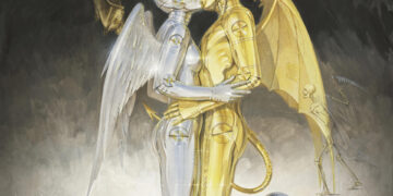 Obra "Sin título" del artista japonés Hajime Sorayama que forma parte de la exposición "Máquinas de deseo". (Foto: EFE / Nanzuka)