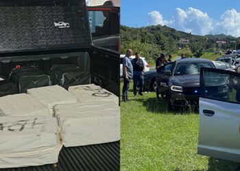 Cargamento de cocaína ocupado en Luquillo. (Fotos: Twitter / Antonio López)