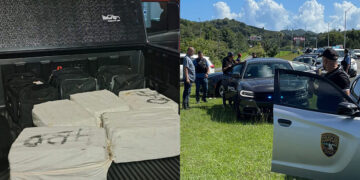 Cargamento de cocaína ocupado en Luquillo. (Fotos: Twitter / Antonio López)
