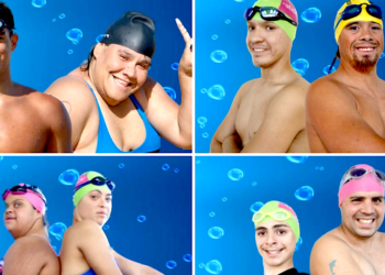 Nadadores del reto Brazadas por la Inclusión. (Foto: Facebook / Special Olympics)