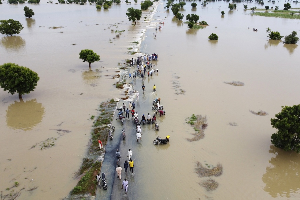 Imagen de las inundaciones en Hadeja, Nigeria, el 19 de septiembre de 2022. (AP foto)