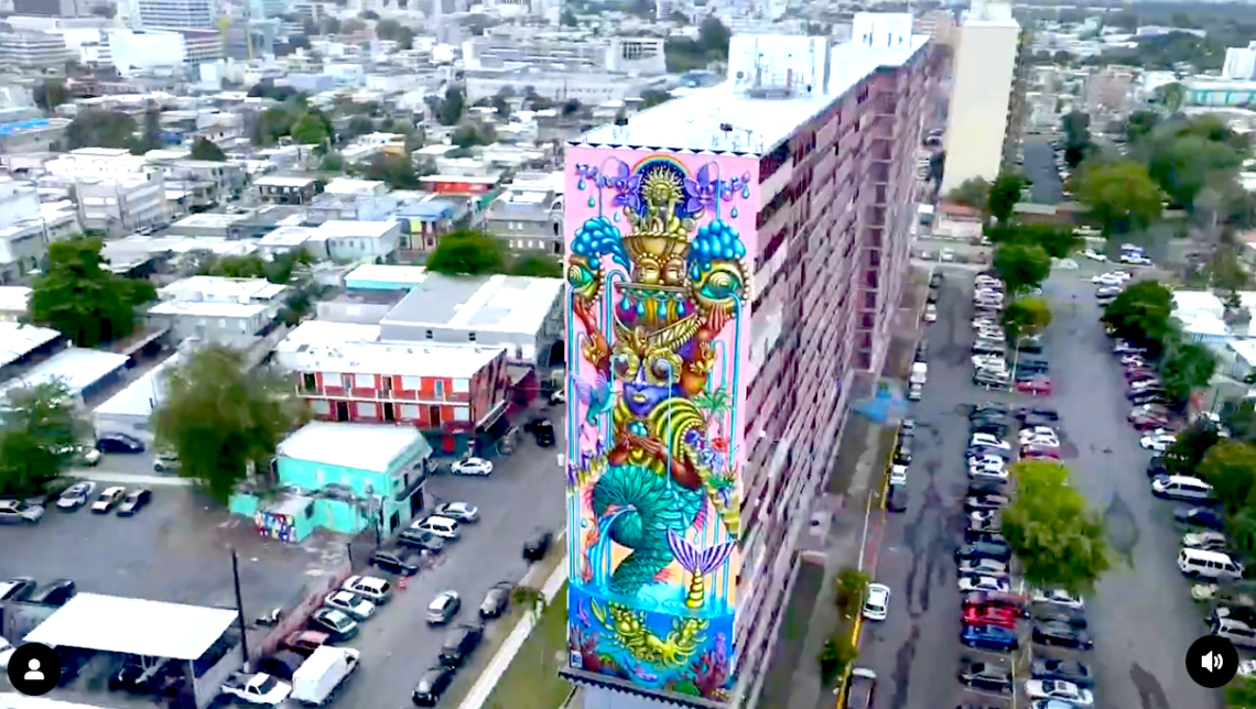 Obra de Danae Brissonnet para Santurce es Ley 8. (Captura de vídeo: Instagram / Santurce es Ley)