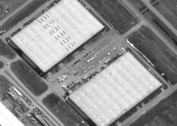 Sitio industrial donde EEUU cree que Rusia construye una fábrica de drones. (Foto: imagen satelital ©2023 Maxar Technologies vía AP)