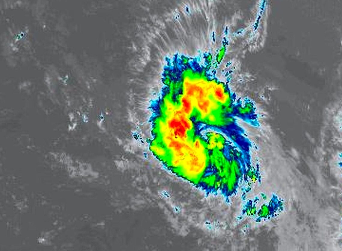 Imagen de la depresion tropical (Invest 92L. (vía NOAA)