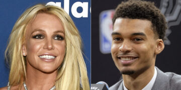 Britney Spears y Victor Wembanyama. (Fotos: AP)