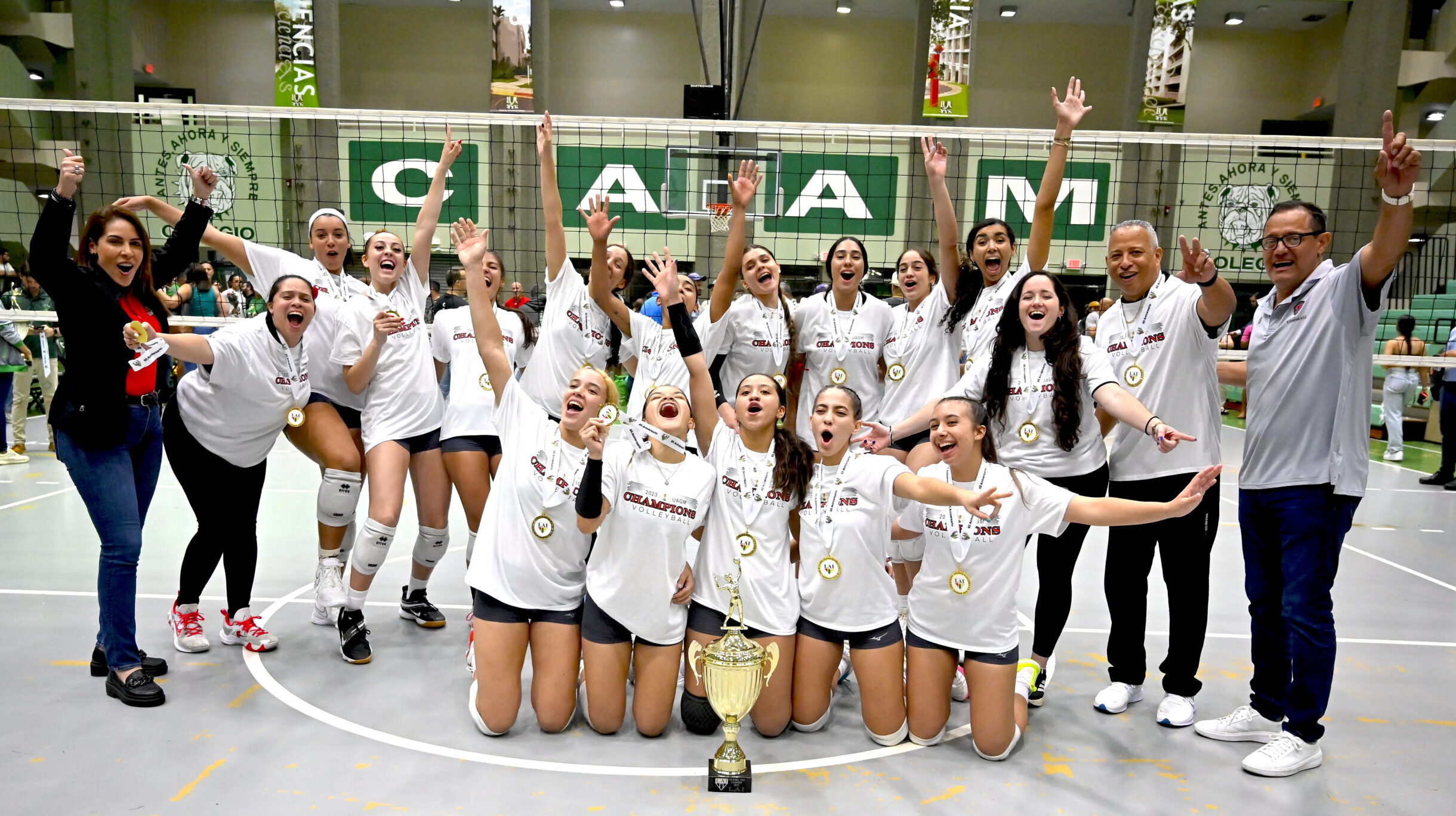 Las Taínas de la UAGM son las campeonas del voleibol de la LAI. (Foto suministrada: L. Minguela / LAI)