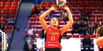 Belle Morgan, de las Valencianas de Juncos. (Foto: Ángel Cruz / Federación Puertorriqueña de Voleibol, archivo)