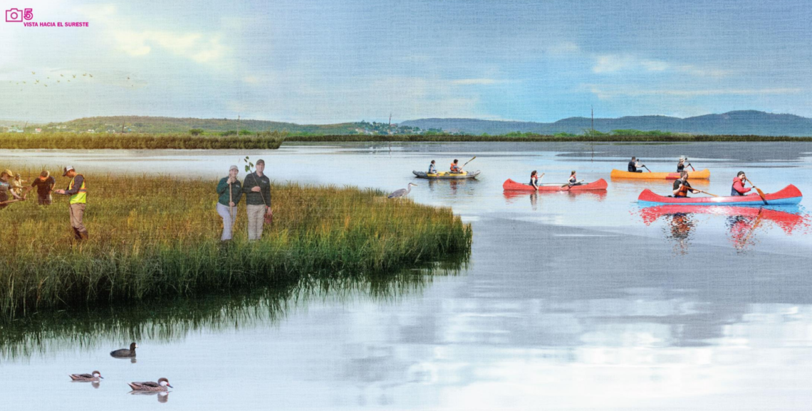 La laguna cubría 1,200 cuerdas de terreno entre Guánica y el Valle de Lajas, una superficie 12 veces mayor a la laguna del Condado y casi el doble de la laguna San José. (Concepto artístico)