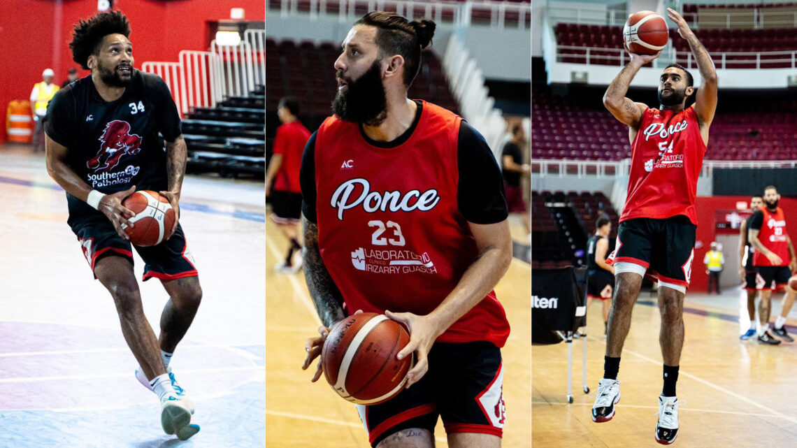 Jordan Murphy, Carlos “Yao” López y Luis Rolón. (Fotos: Leones de Ponce / Facebook)