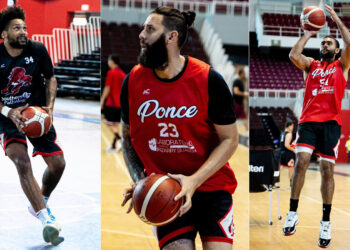 Jordan Murphy, Carlos “Yao” López y Luis Rolón. (Fotos: Leones de Ponce / Facebook)
