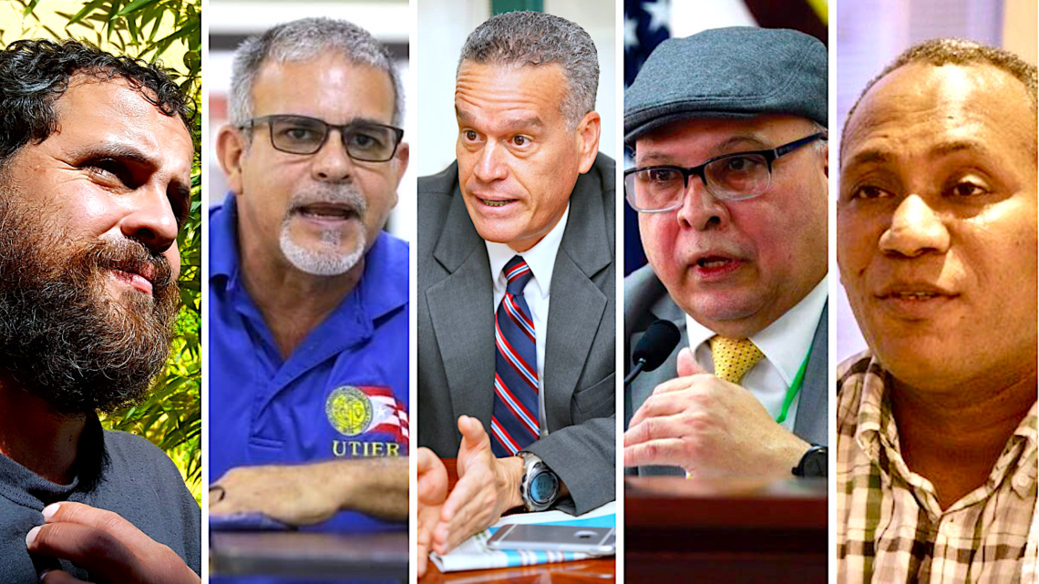 Arturo Massol Deyá, Ángel Figueroa Jaramillo, Rolando Emmanuelli Jiménez, Luis Raúl Torres Cruz y Eurén Cuevas Medina. (Fotos de archivo)