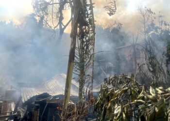 Incendio de cuatro casas en Punta Diamante en Ponce. (Foto: Cuerpo de Bomberos)