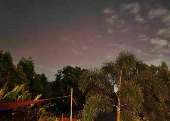 Auroras boreales en Ciales. (Foto: Yamil González Quintana / Tomada de la SAC en Facebook)