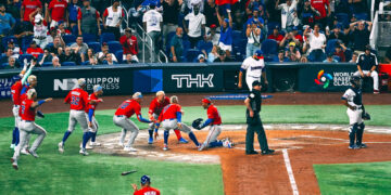 MIAMI, FL - MARCH 15: during Game 10 of Pool D between Team Puerto Rico and Team Dominican Republic at loanDepot Park on Wednesday, March 15, 2023 in Miami, Florida. (Photo by Sam Robles/WBCI/MLB Photos via Getty Images)