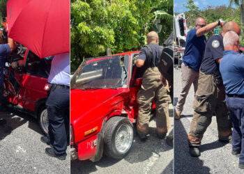 Labores de rescate de la persona pillada. (Foto: Elio Santiago / Facebook)