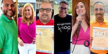 Ángel Luis Torres Ortiz, Doris Alvarado Golderos, Rafael Burgos Santiago, Jorge Ramos Vélez, Jamie Barlucea y Albert Torres Berríos. (Fotos archivo)