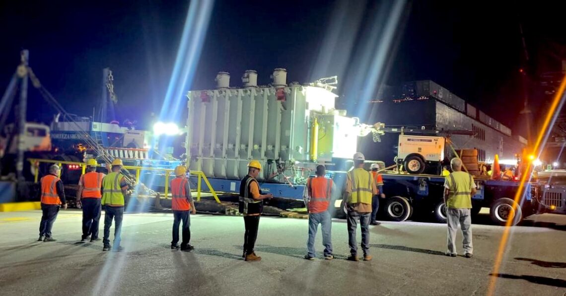 Transformador a su llegada al Puerto de Ponce. (Foto: Municipio de Ponce)