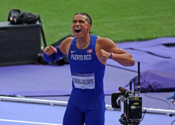 Ayden Owens-Delerme en París 2024.  
(Foto: Víctor Straffon / Straffon Images)