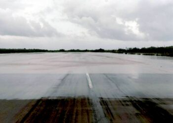 Inundación en el aeropuerto Mercedita de Ponce el 14 de agosto de 2024. (Foto: Joel Pizá Batiz / Facebook)