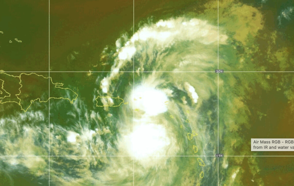 Tormenta tropical Ernesto. (Imagen del satélite / NOAA)