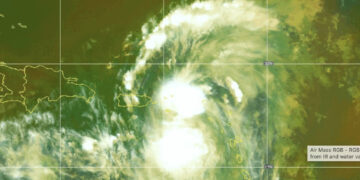 Tormenta tropical Ernesto. (Imagen del satélite / NOAA)