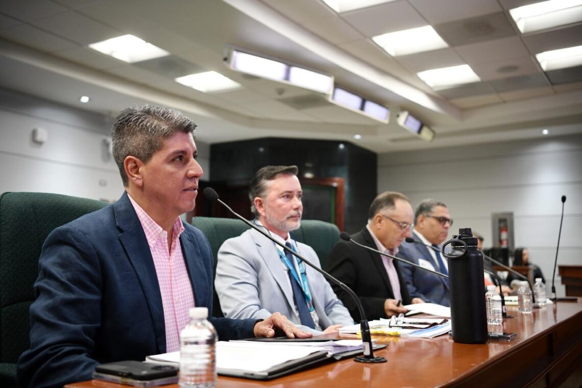 Iván Báez y Daniel Hernández, de Genera PR, en la vista pública cameral. (Foto suministrada)