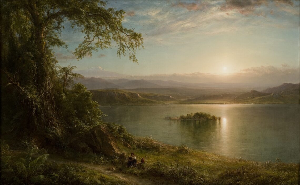Obra “Amanecer en el trópico”, un óleo sobre lienzo de Frederic Edwin Church de 1872, perteneciente al Museo de Arte de Ponce. (Foto suministrada)