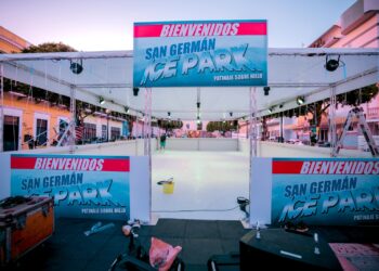 Pista de patinaje sobre hielo ecoamigable en San Germán. (Foto suministrada)