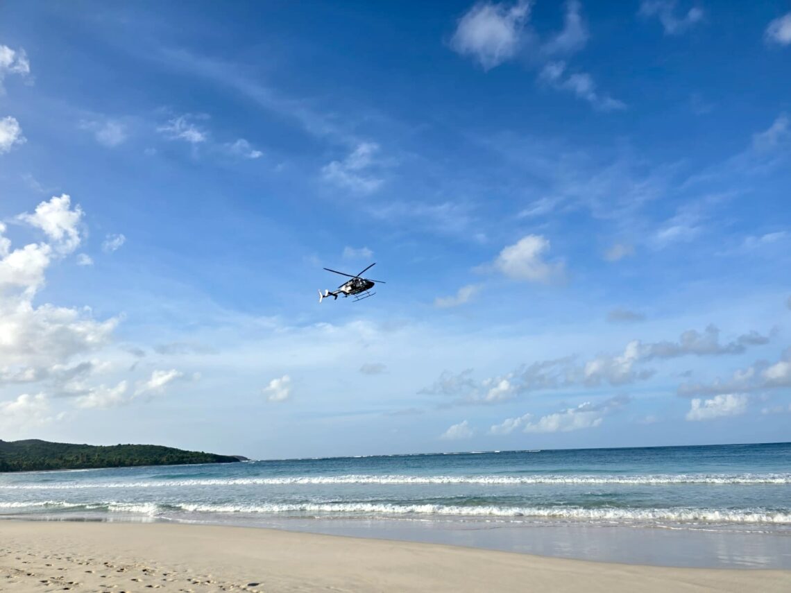 Helicóptero que participó en la búsqueda. (Foto: NMEAD)