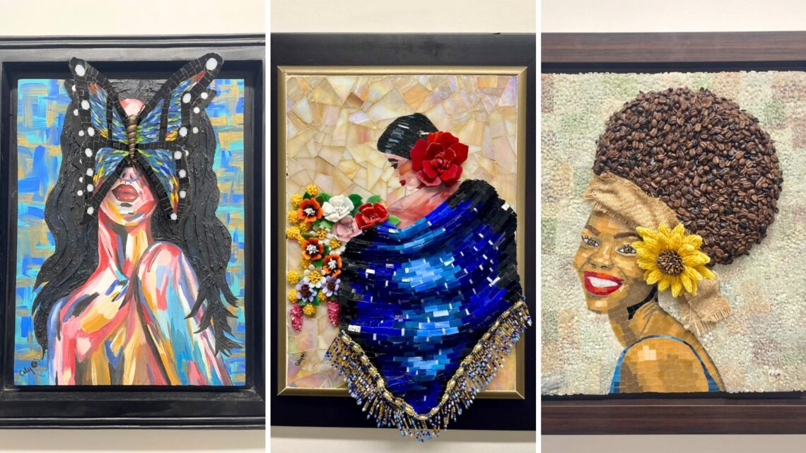 Parte de la exposición “Esencias en vidrio” de la artista Marycely Ventura. (Fotos suministradas)