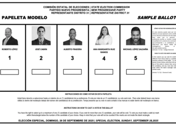 Papeleta de elección especial del Distrito 31. (Imagen suministrada)