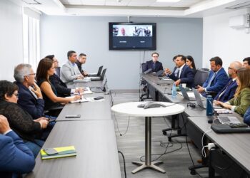 En julio del año pasado, las personas responsables de la recuperación de la red eléctrica se reunieron con Robert Mujica, director de la Junta de Control Fiscal. 
Foto suministrada