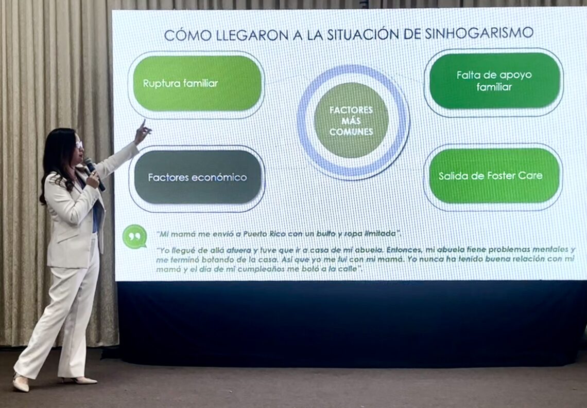 Anitza Cox expone razones para el sinhogarismo juvenil. (Foto suministrada)