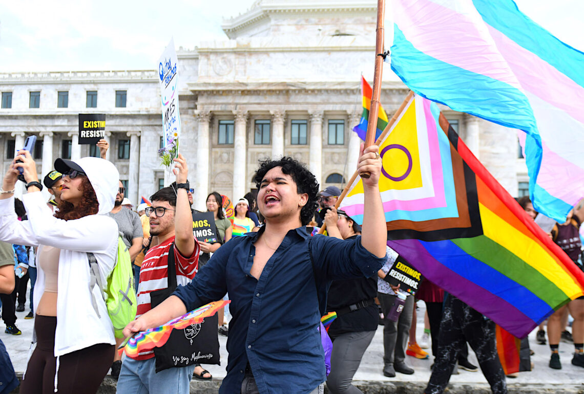 Marcha en defensa de los derechos de las personas LGBT+, el 17 de mayo de 2025, Día Internacional contra la Homofobia, Lesbofobia, Bifobia y Transfobia.
(Foto: Ana María Abruña Reyes / todaspr.com)