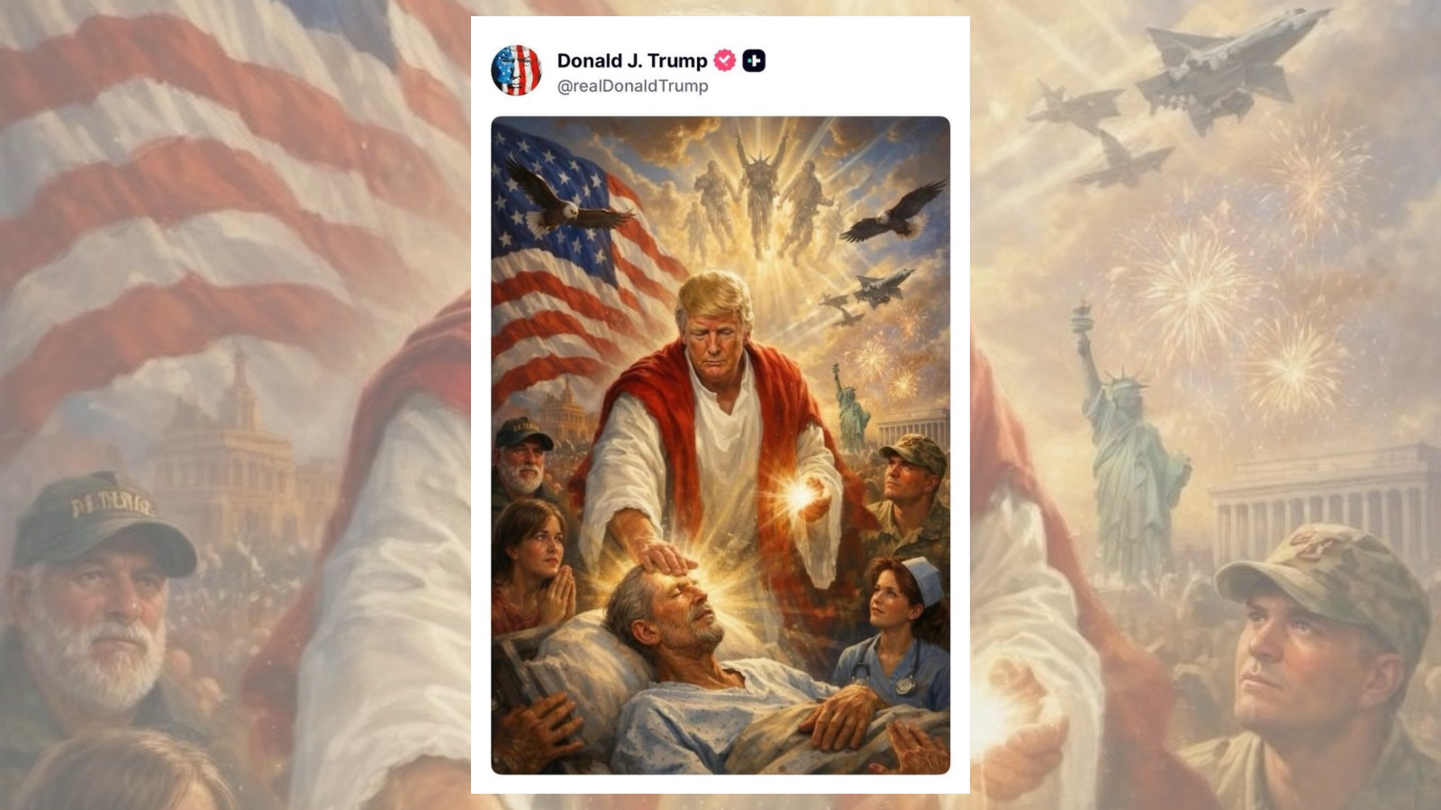¿Fin de polémica? Trump borra imagen donde se muestra como Jesucristo